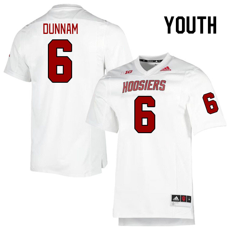 Youth #6 Phillip Dunnam Indiana Hoosiers College Football Jerseys Stitched-Retro